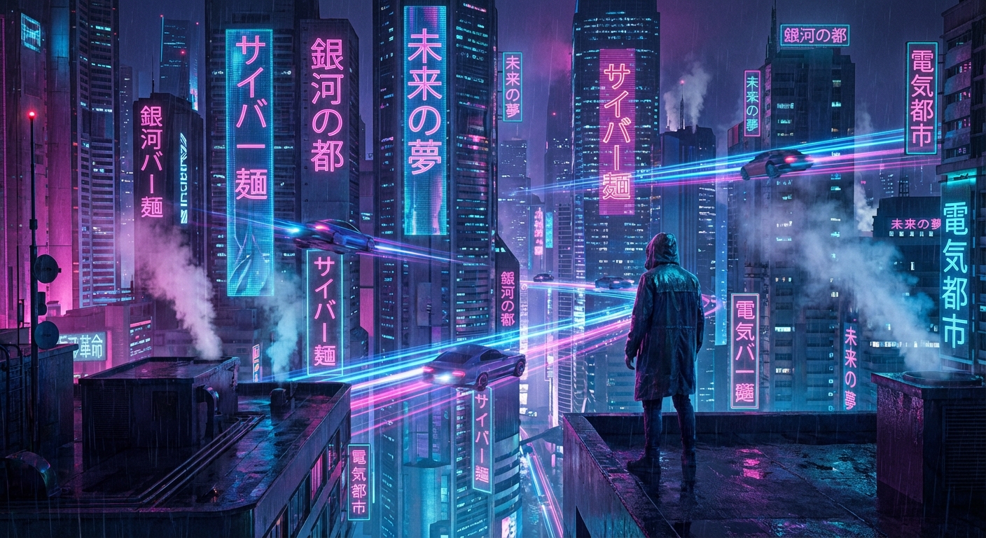 赛博朋克城市夜景